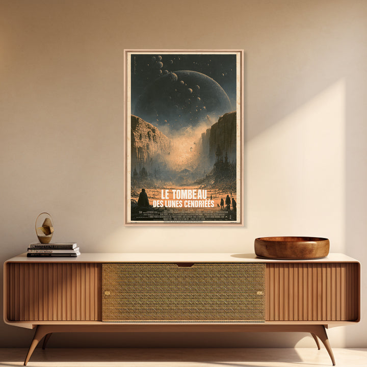 The Tomb Of Ashen Moons, French Language Horror Movie Poster, 1960s Horror Art, Lovecraftian Horror Poster, Framed Canvas Print