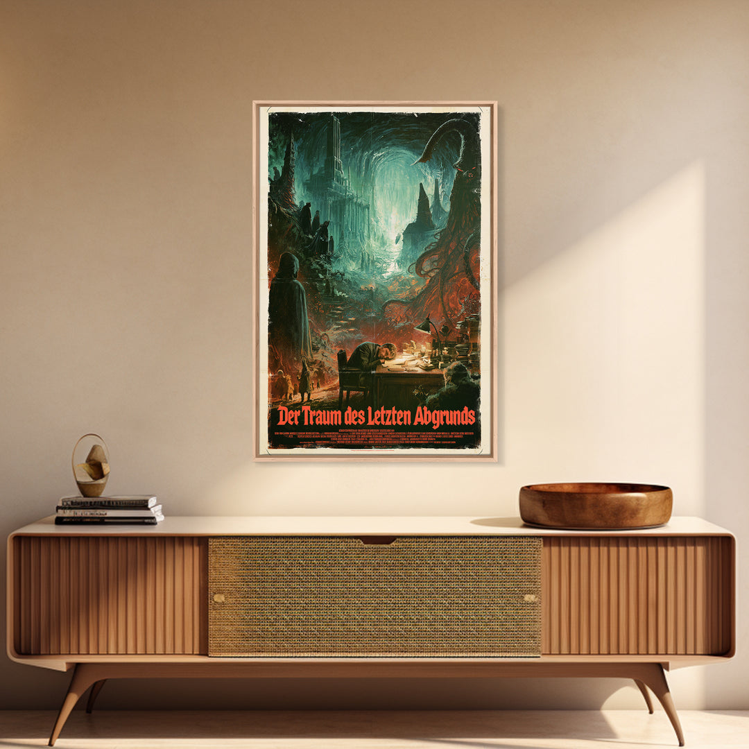 The Dream Of The Last Abyss, German Language Horror Movie Poster, 1960s Horror Art, Eldritch Cinema Wall Art, Framed Canvas Print