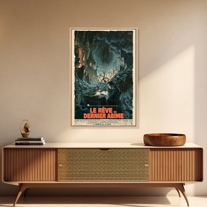The Dream Of The Last Abyss, French Language Horror Movie Poster, 1960s Horror Art, Lovecraftian Horror Poster, Framed Canvas Print