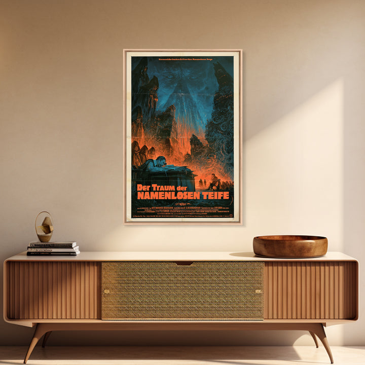 The Dream Of The Nameless Deep, German Language Horror Movie Poster, 1960s Horror Art, Cult Horror Poster, Framed Canvas Print
