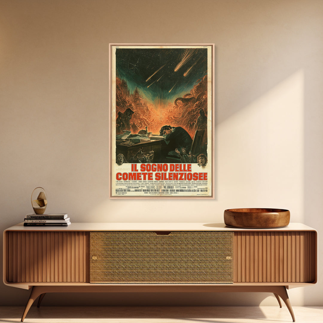 The Dream Of Silent Comets, Italian Language Horror Movie Poster, 1970s Horror Art, Eldritch Cinema Wall Art, Framed Canvas Print
