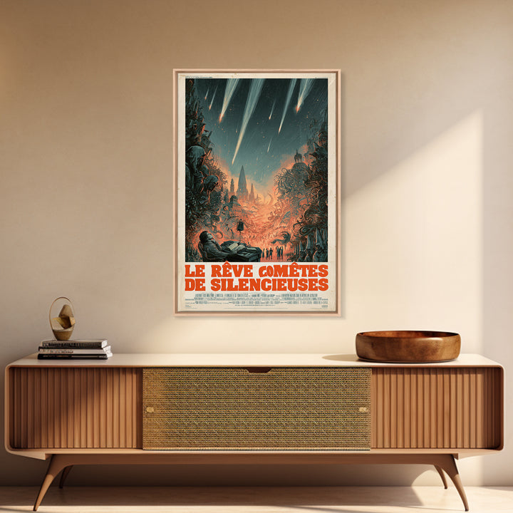 The Dream Of Silent Comets, French Language Horror Movie Poster, 1960s Horror Art, Eldritch Cinema Wall Art, Framed Canvas Print