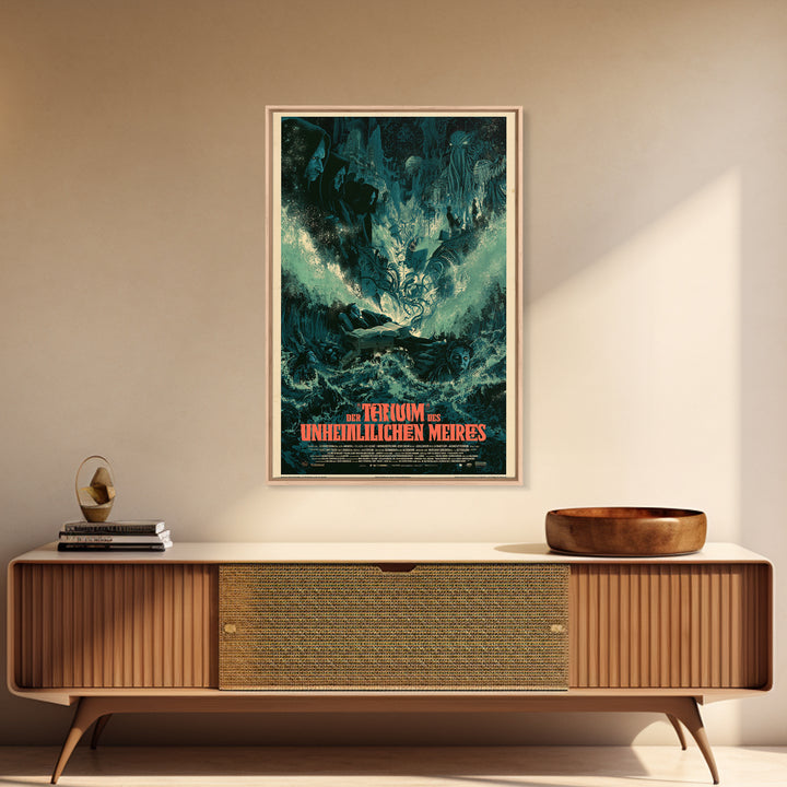 The Dream Of The Eldritch Sea, German Language Horror Movie Poster, 1960s Horror Art, Cosmic Horror Movie Art, Canvas Print