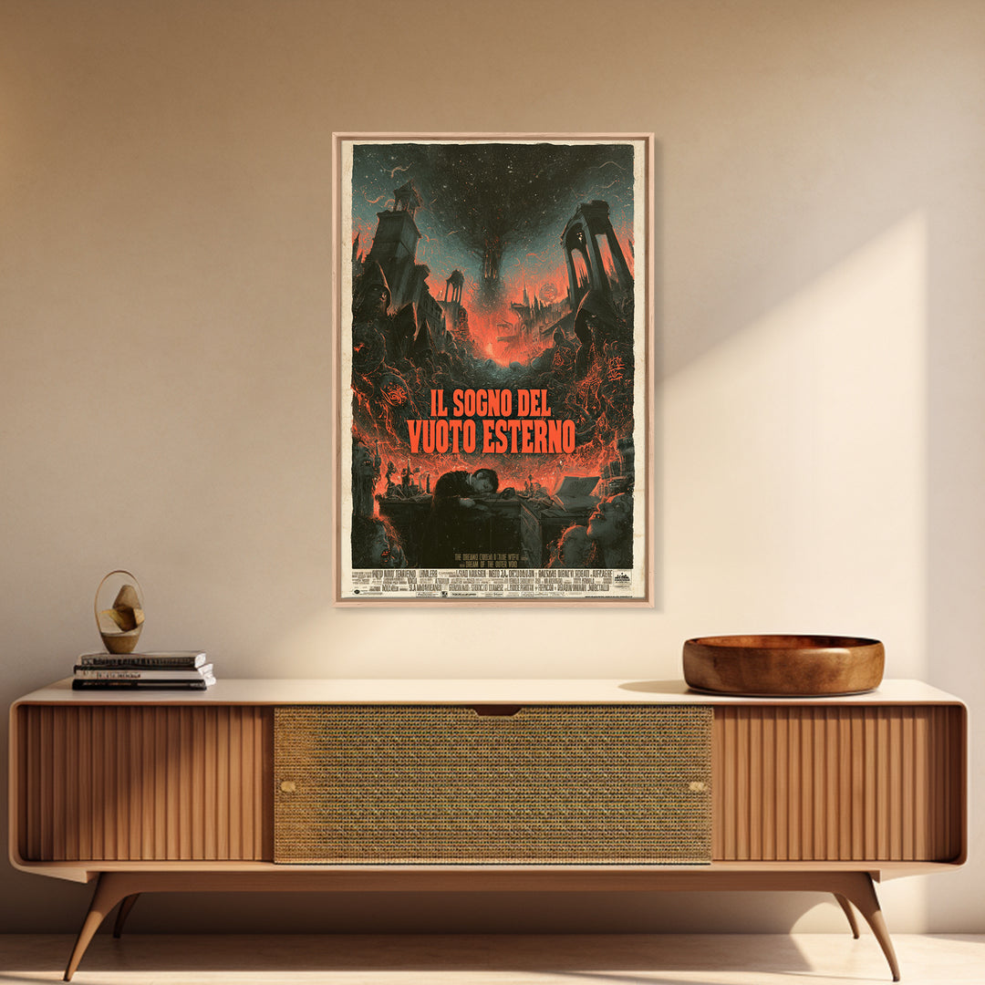 The Dream Of The Outer Void, Italian Language Horror Movie Poster, 1970s Horror Art, Cult Horror Poster, Framed Canvas Print