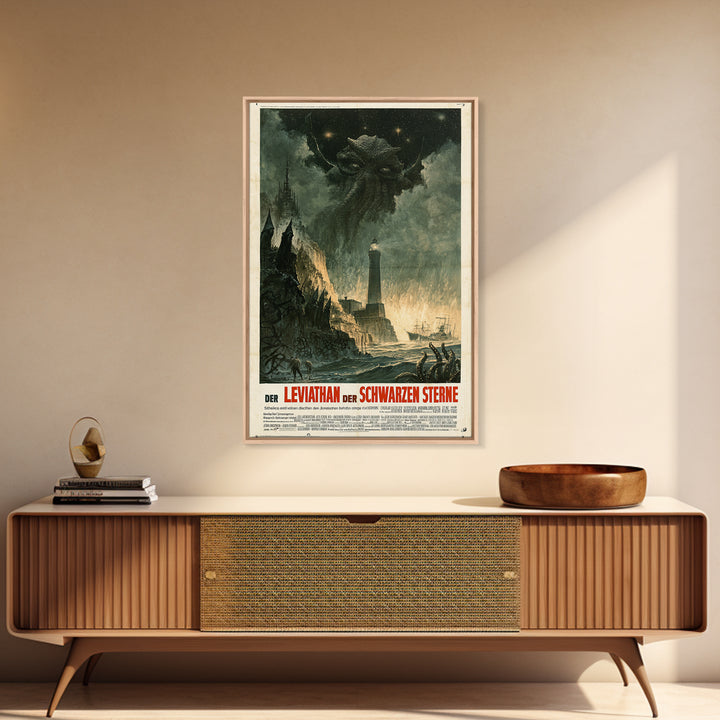 The Leviathan Of Black Stars, German Language Horror Movie Poster, 1960s Horror Art, Cult Horror Poster, Framed Canvas Print