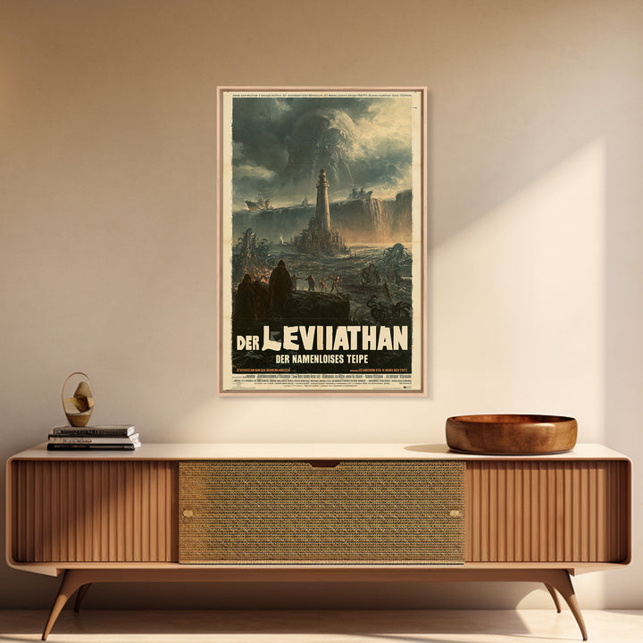 The Leviathan Of The Nameless Deep, German Language Horror Movie Poster, 1960s Horror Art, Cult Horror Poster, Framed Canvas Print