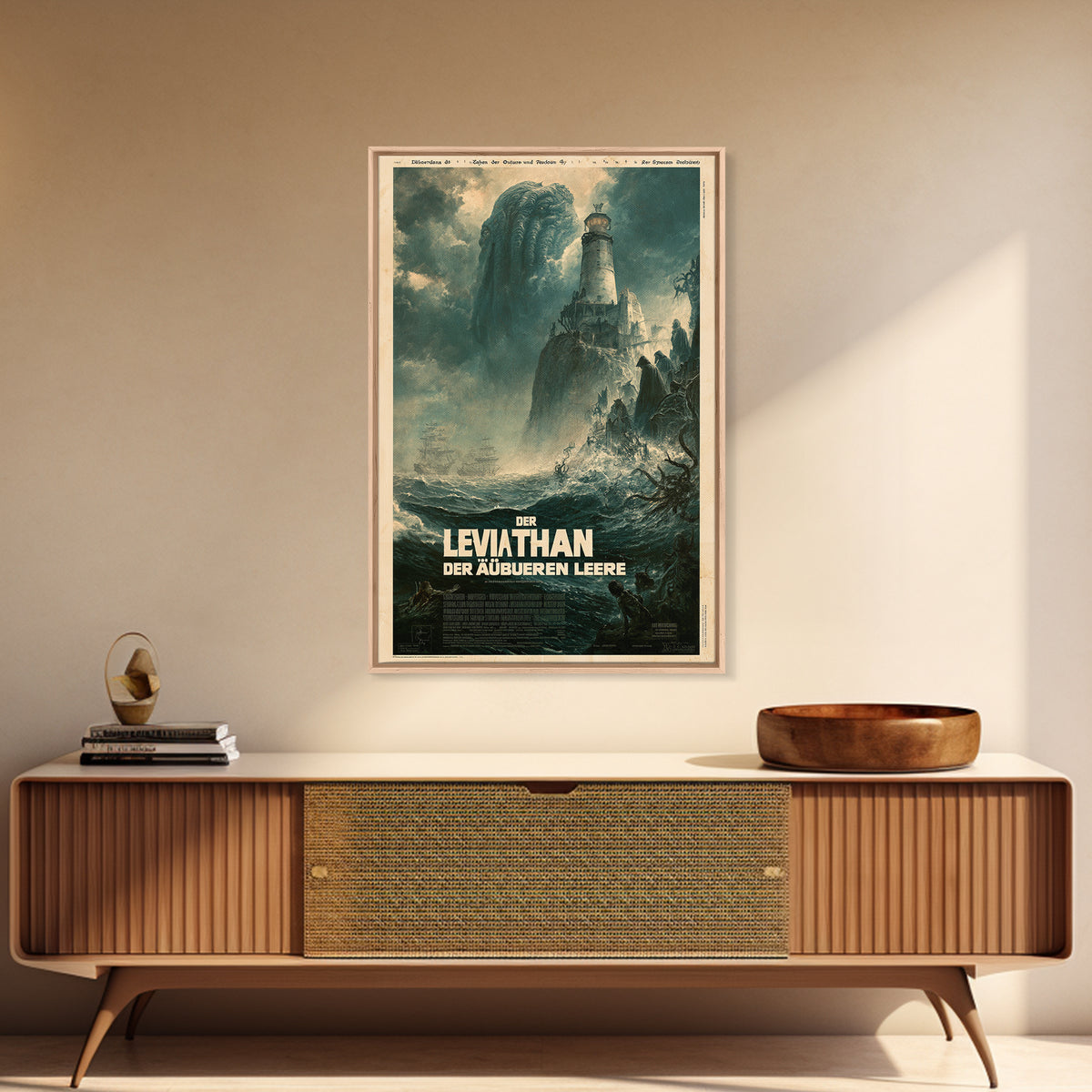 The Leviathan Of The Outer Void, German Language Horror Movie Poster, 1960s Horror Art, Classic Monster Poster, Canvas Print