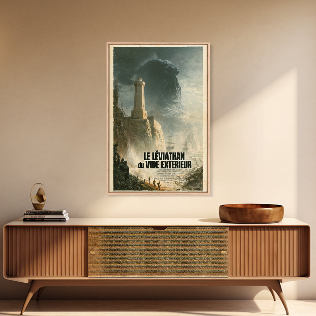 The Leviathan Of The Outer Void, French Language Horror Movie Poster, 1960s Horror Art, Cosmic Horror Movie Art, Canvas Print