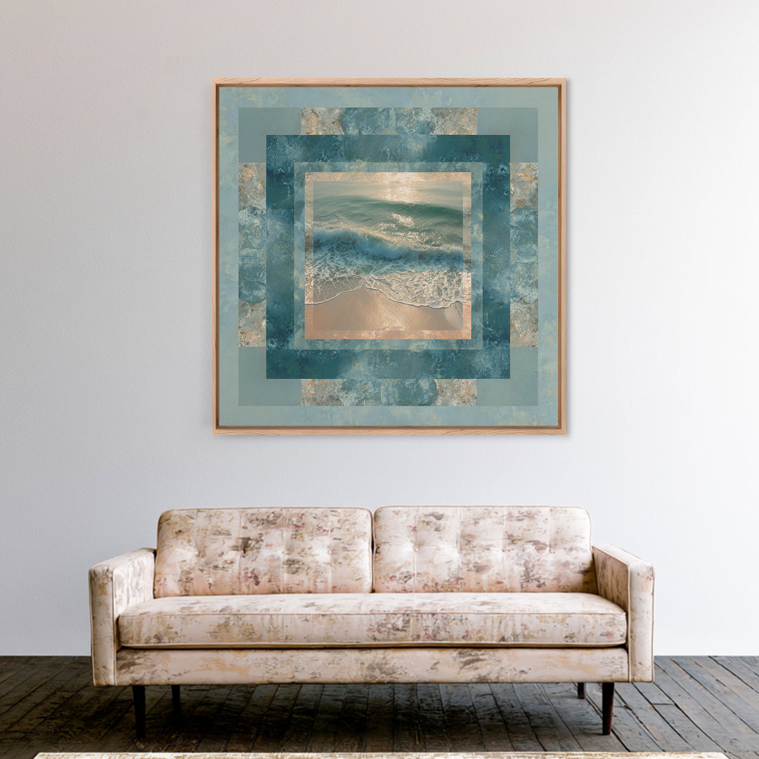 Storm Cloud over Deep Green Water Canvas Print, Coastal Art, Original Painting, Coastal Decor, Fine Art, Coastal, Beach Decor, COA-1x1-20