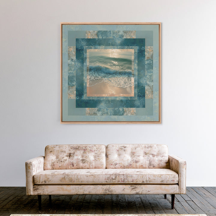 Storm Cloud over Deep Green Water Canvas Print, Coastal Art, Original Painting, Coastal Decor, Fine Art, Coastal, Beach Decor, COA-1x1-20