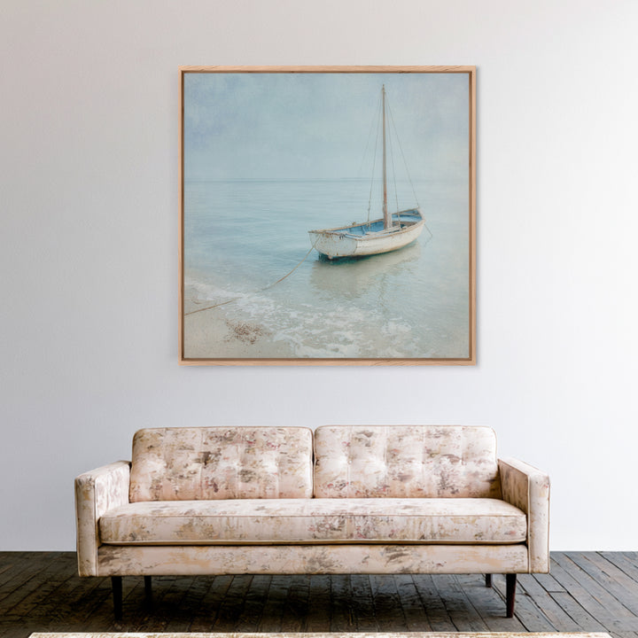 Weathered Sailboat on Calm Morning Water Canvas Print, Coastal Art, Coastal Prints, Coastal Decor, Fine Art, Coastal, COA-1x1-26