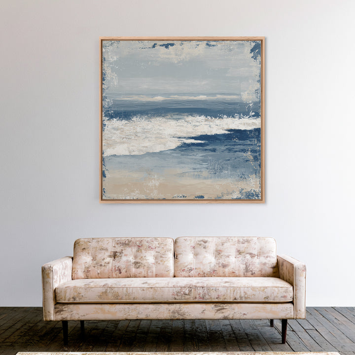 Minimal Wave Line Drawing Framed Canvas Print, Coastal Art, Gallery Decor, Coastal Decor, Fine Art, Coastal, Contemporary Art, COA-1x1-32