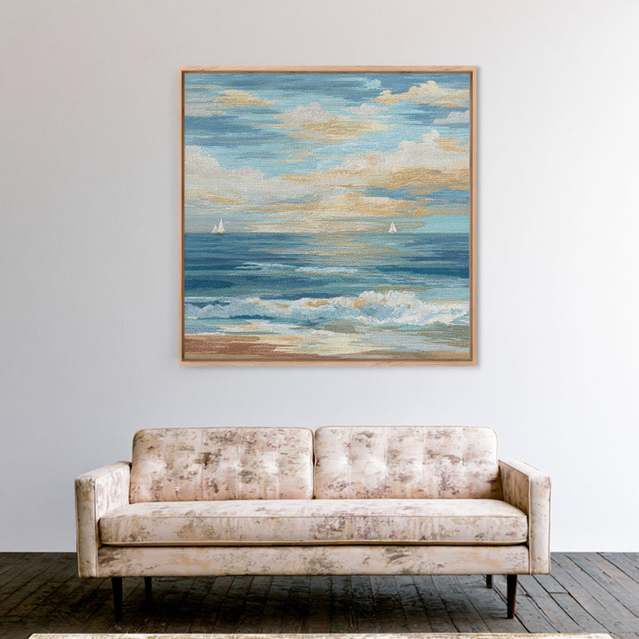 Soft Blue Ocean Horizon Canvas Print, Coastal Art, Modern Decor, Coastal Decor, Fine Art, Coastal, Home Decor, Wall Decor, COA-1x1-49