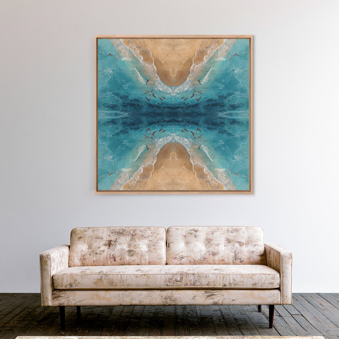 Aerial Sandbar with Turquoise Water Canvas Print, Coastal Art, Ocean Wall Art, Coastal Decor, Fine Art, Coastal, COA-1x1-5