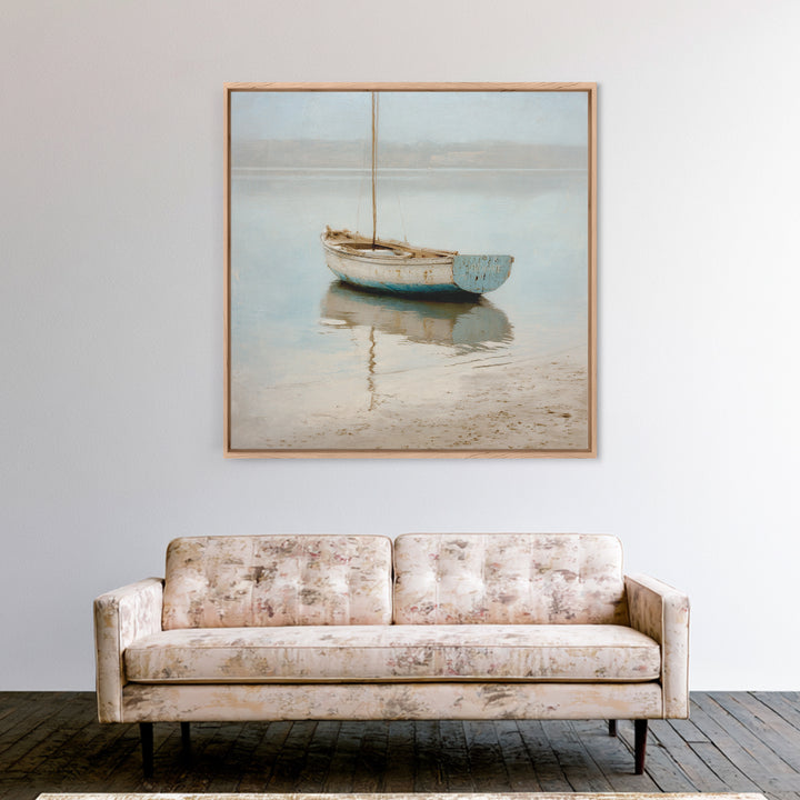 Weathered Sailboat on Calm Morning Water Canvas Print, Coastal Art, Coastal Prints, Coastal Decor, Fine Art, Coastal, COA-1x1-50