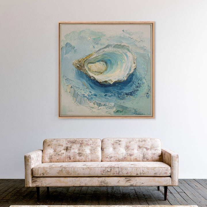 Oyster Shell Study Canvas Print, Coastal Art, Modern Decor, Coastal Decor, Fine Art, Coastal, Home Decor, Wall Decor, COA-1x1-75