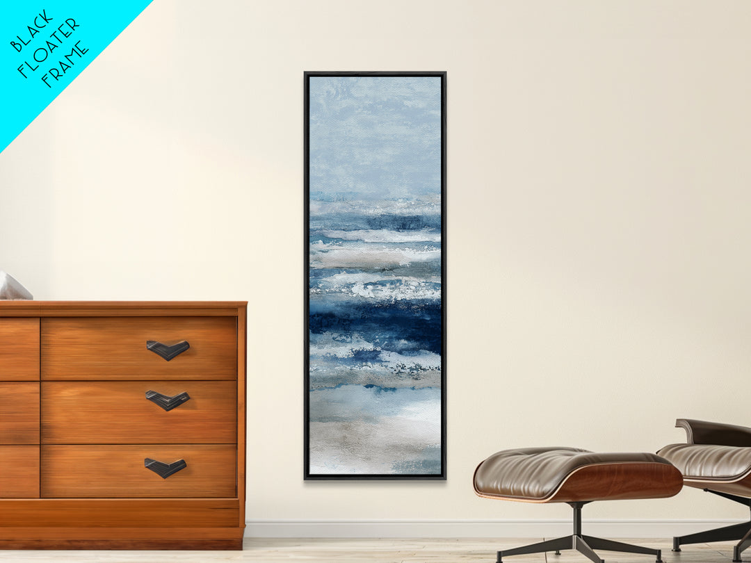 Moonlit Ocean with Silver Surf Canvas Print, Coastal Art, Gallery Decor, Coastal Decor, Fine Art, Coastal, Contemporary Art, COA-1x3-82