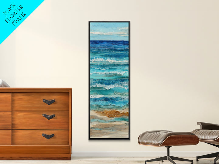 Aerial Sandbar with Turquoise Water Canvas Print, Coastal Art, Landscape Painting, Coastal Decor, Coastal, Modern Decor, COA-1x3-89