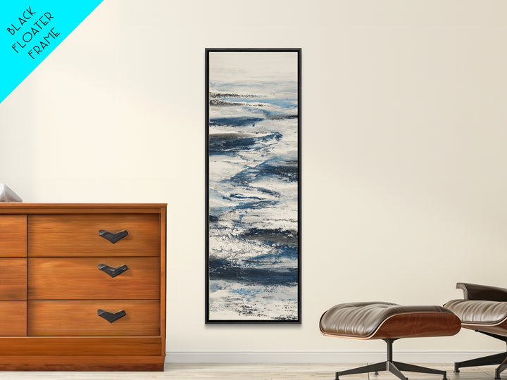 Minimal Wave Line Drawing Framed Canvas Print, Coastal Art, Coastal Decor, Abstract Art, Coastal, Oyster Art, Gallery Decor, COA-1x3-92