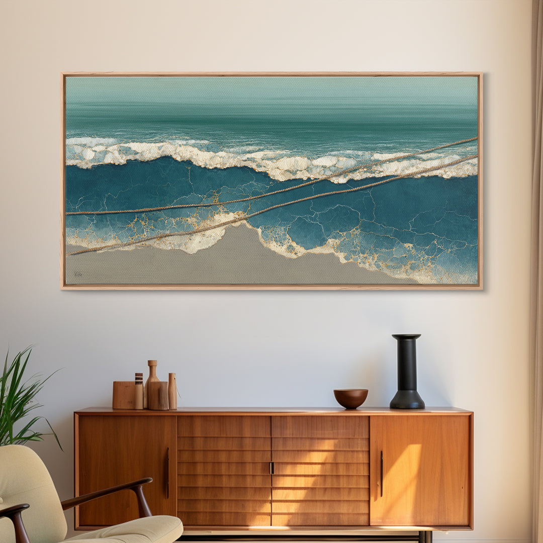 Storm Cloud over Deep Green Water Canvas Print, Coastal Art, Wood Wall Art, Coastal Decor, Fine Art, Coastal, Beach Wall Art, COA-2x1-64