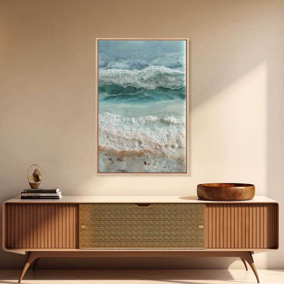 Storm Cloud over Deep Green Water Framed Canvas Print, Coastal Art, Art Print, Coastal Decor, Fine Art, Coastal, Wood Wall Art, COA-2x3-100