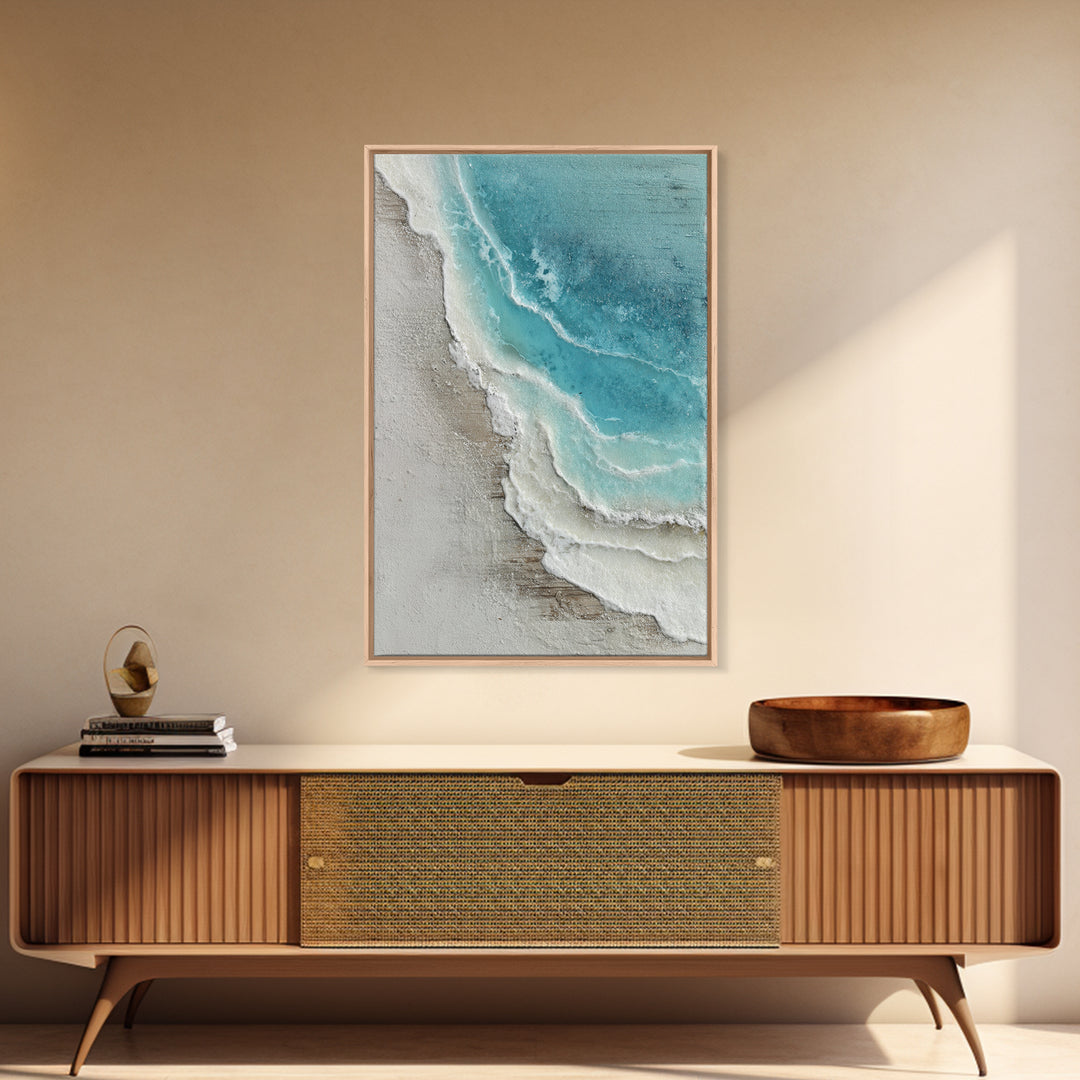 Aerial Sandbar with Turquoise Water Framed Canvas Print, Coastal Art, Prints, Coastal Decor, Coastal, Coastal Wall Art, COA-2x3-13