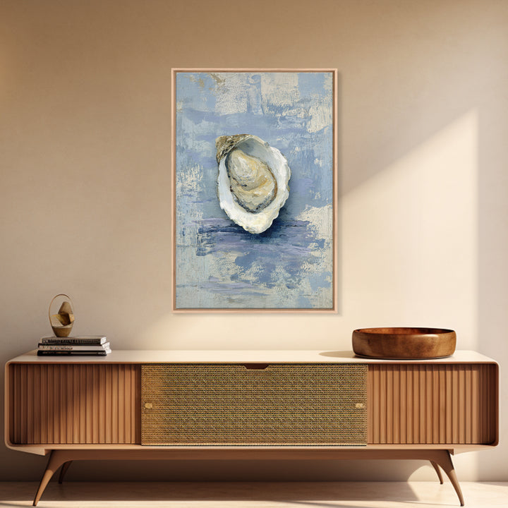 Oyster Shell Study Framed Canvas Print, Coastal Art, Nautical Decor, Coastal Decor, Abstract Art, Coastal, Beach Art, COA-2x3-83