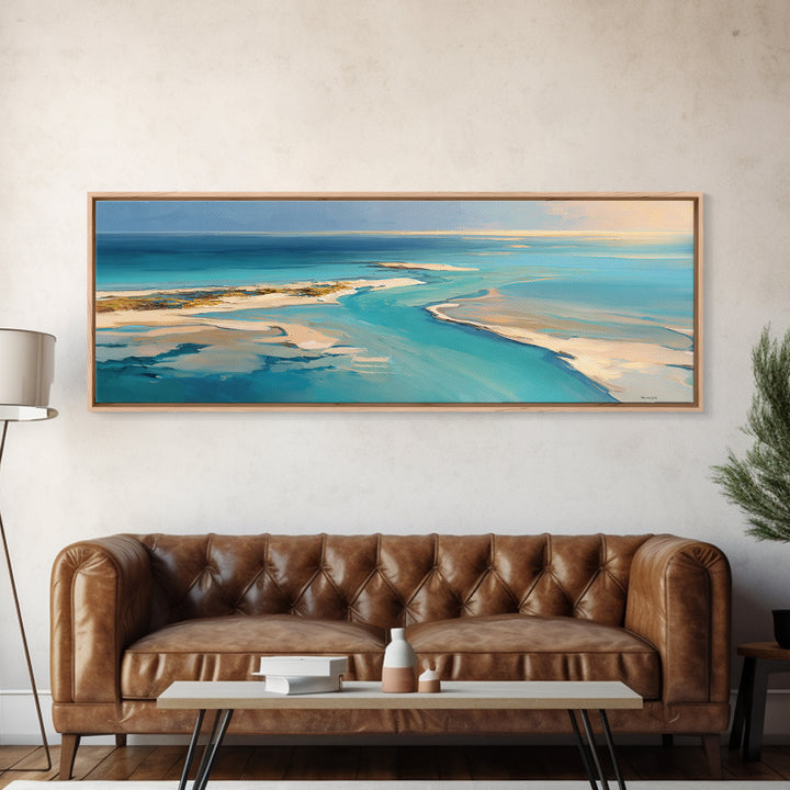 Aerial Sandbar with Turquoise Water Canvas Print, Coastal Art, Blue Wall Art, Coastal Decor, Fine Art, Coastal, Gallery Decor, COA-3x1-21