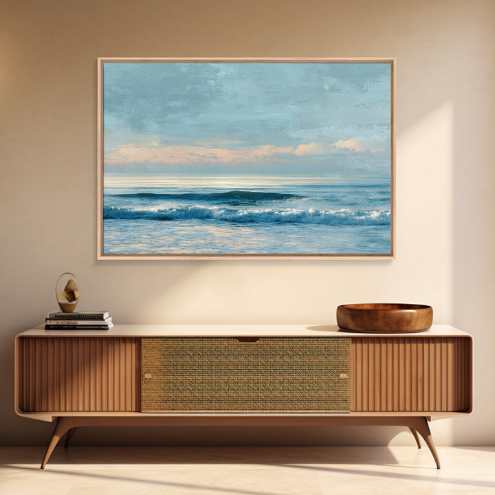 Soft Blue Ocean Horizon Canvas Print, Coastal Art, Living Room Art, Coastal Decor, Fine Art, Coastal, Luxury Decor, Art Print, COA-3x2-53