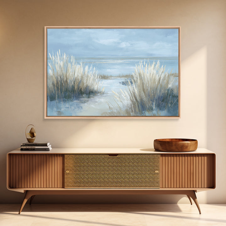 Coastal Grasses Moving Framed Canvas Print, Coastal Art, Modern Wall Art, Coastal Decor, Oil Painting, Coastal, Coastal Prints, COA-3x2-8