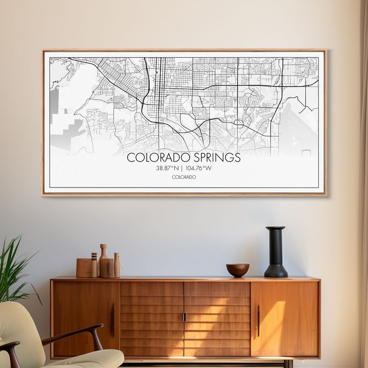 Colorado Springs Street Map, Colorado Map, Map Print, Modern Art, Wall Art, Canvas Art, Grandma Gifts, Classroom Wall Art, Dorm Wall Décor
