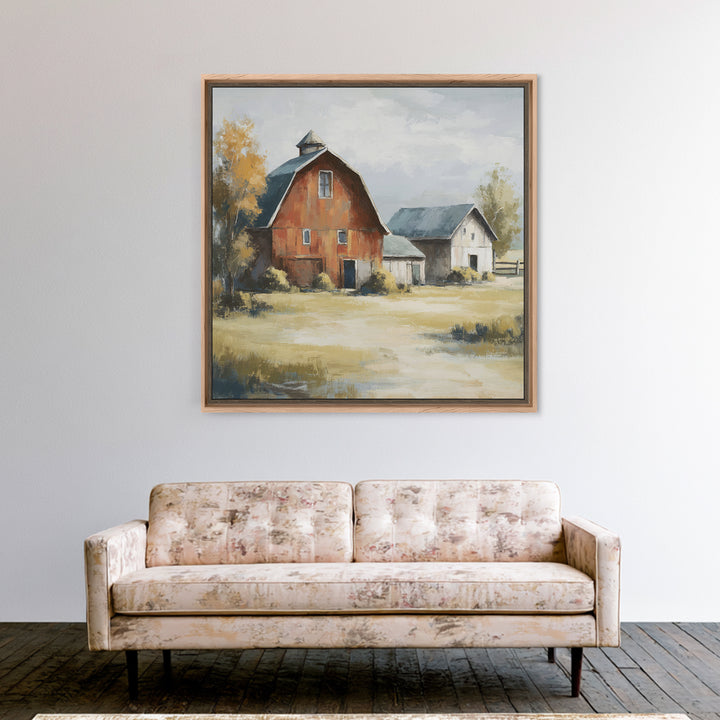 Apple Orchard with Warm Autumn Light Canvas Print, Country Art, French Country Decor, Farmhouse Decor, Oil Painting, Country, COU-1x1-54