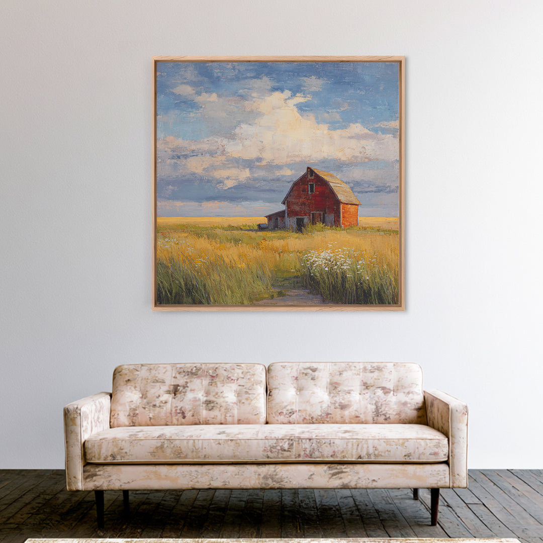 Cornfield under Dramatic Summer Clouds Canvas Print, Country Art, Gallery Wall Art, Farmhouse Decor, Fine Art, Country, COU-1x1-90