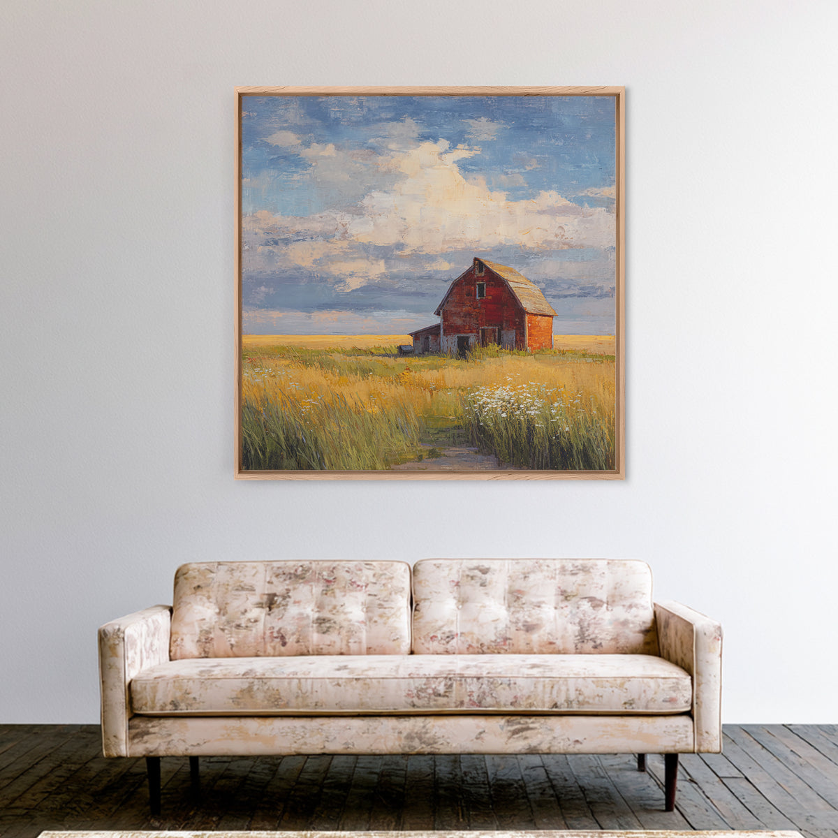 Cornfield under Dramatic Summer Clouds Canvas Print, Country Art, Gallery Wall Art, Farmhouse Decor, Fine Art, Country, COU-1x1-90