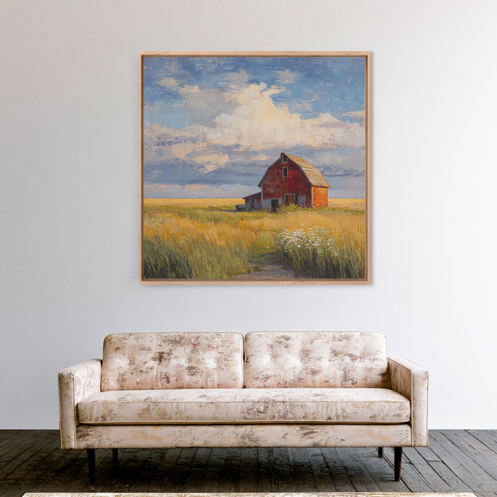 Cornfield under Dramatic Summer Clouds Canvas Print, Country Art, Gallery Wall Art, Farmhouse Decor, Fine Art, Country, COU-1x1-90