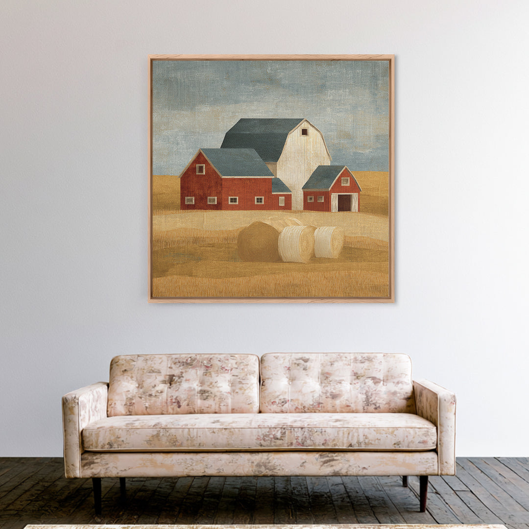 Hay Bales in Late Afternoon Sun Canvas Print, Country Art, Gallery Wall Art, Farmhouse Decor, Fine Art, Country, COU-1x1-92