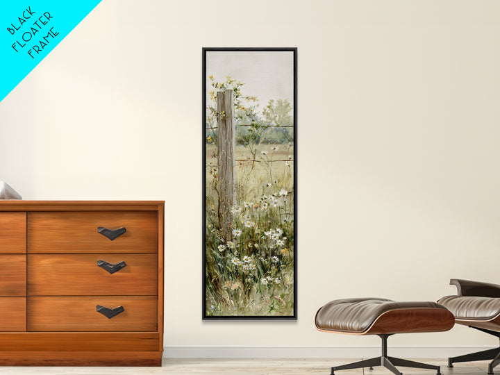 Wildflower Meadow Beside an Old Fence Canvas Print, Country Art, French Country, Farmhouse Decor, Country, Luxury Decor, COU-1x3-14