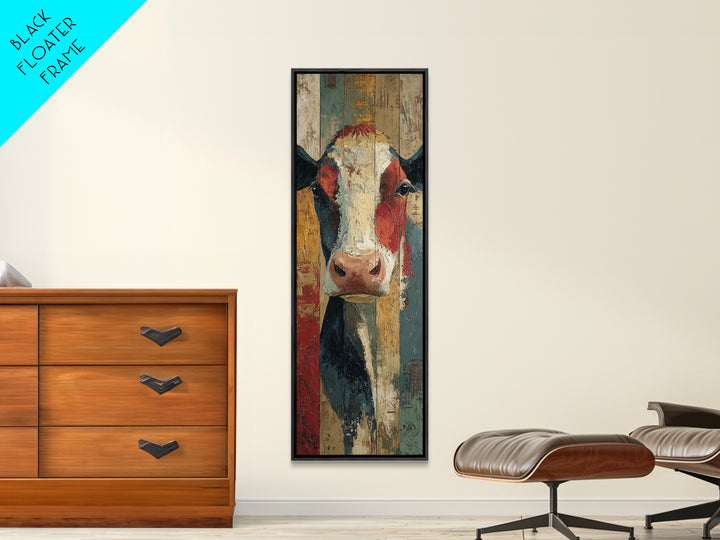 Cow Portrait with Gentle Farmhouse Personality Canvas Print, Country Art, Boho Decor, Farmhouse Decor, Fine Art, Country, COU-1x3-16