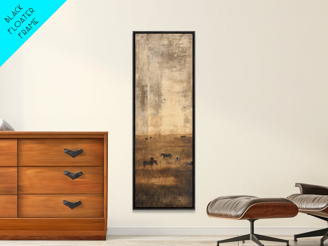 Rolling Pasture with Grazing Horses at Sunrise Canvas Print, Country Art, Fine Art Print, Farmhouse Decor, Fine Art, Country, COU-1x3-37