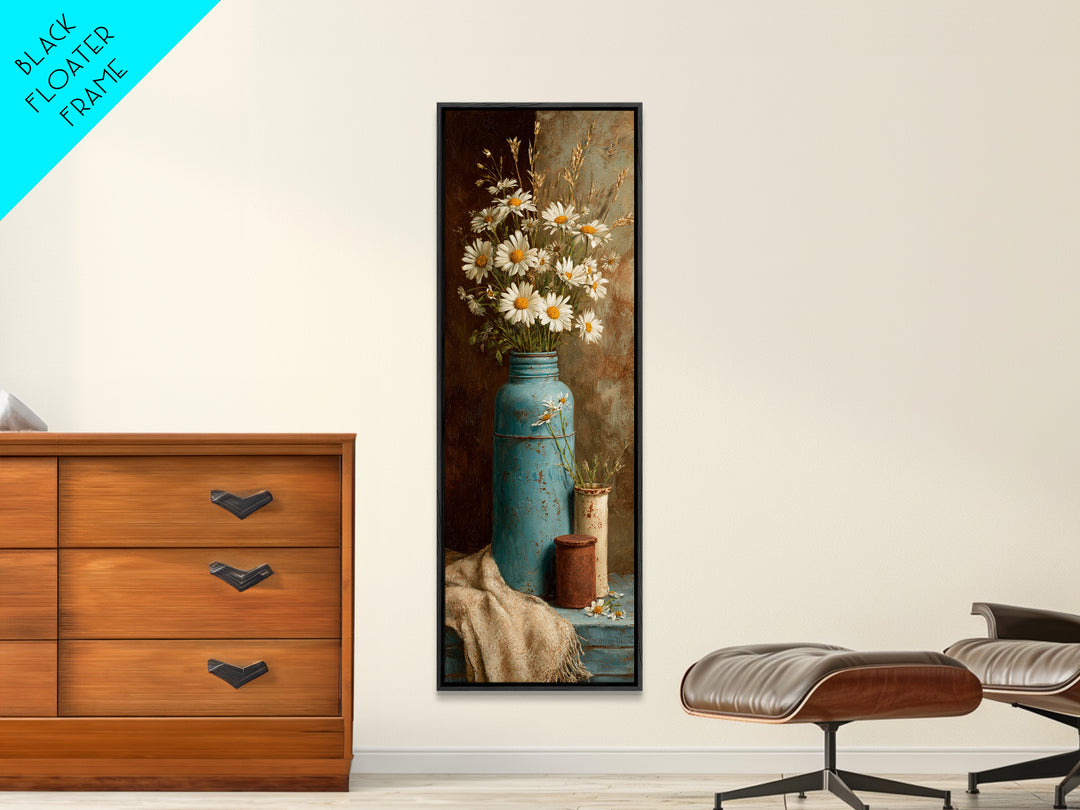 Milk Can and Daisies Rustic Still Life Canvas Print, Country Art, French Country, Farmhouse Decor, Fine Art, Country, COU-1x3-49