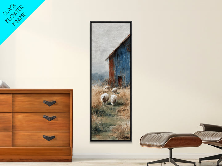 Watercolor Sheep in a Green Pasture Canvas Print, Country Art, Large Wall Art, Farmhouse Decor, Country, Eclectic Wall Art, COU-1x3-59