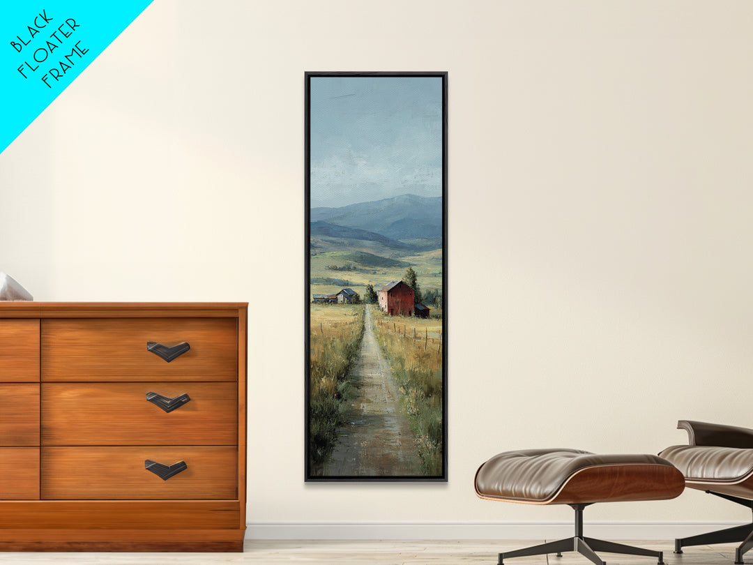 Country Road Disappearing into Green Hills Canvas Print, Country Art, French Country Decor, Farmhouse Decor, Country, COU-1x3-91