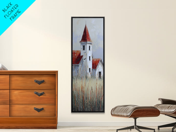 White Farmhouse Surrounded by Tall Grass Canvas Print, Country Art, Modern Decor, Farmhouse Decor, Fine Art, Country, COU-1x3-94