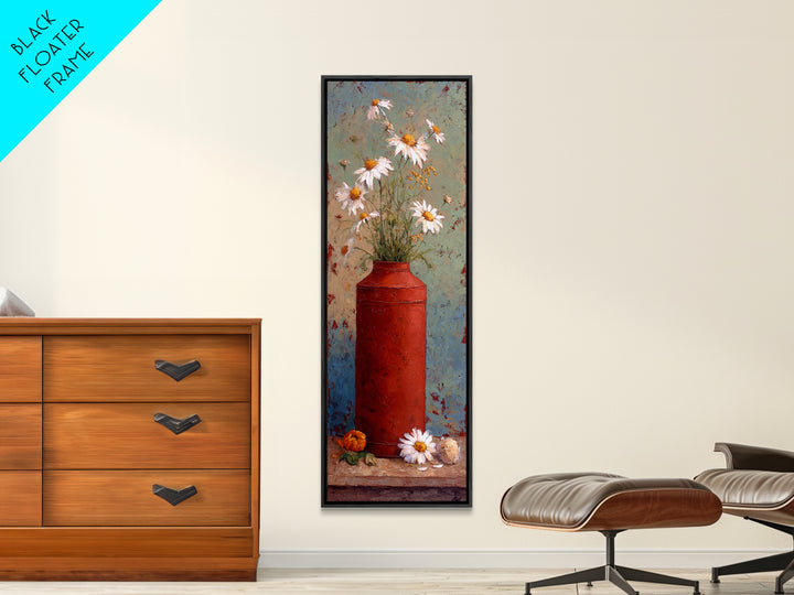 Milk Can and Daisies Rustic Still Life Canvas Print, Country Art, Gallery Wall Art, Farmhouse Decor, Oil Painting, Country, COU-1x3-97