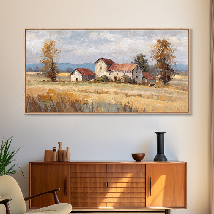 Apple Orchard with Warm Autumn Light Canvas Print, Country Art, Boho Decor, Farmhouse Decor, Abstract Art, Country, Art Prints, COU-2x1-2