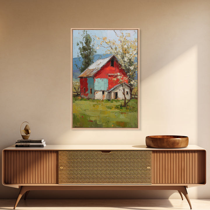 Apple Orchard with Warm Autumn Light Framed Canvas Print, Country Art, Wall Art, Farmhouse Decor, Fine Art, Country, COU-2x3-38