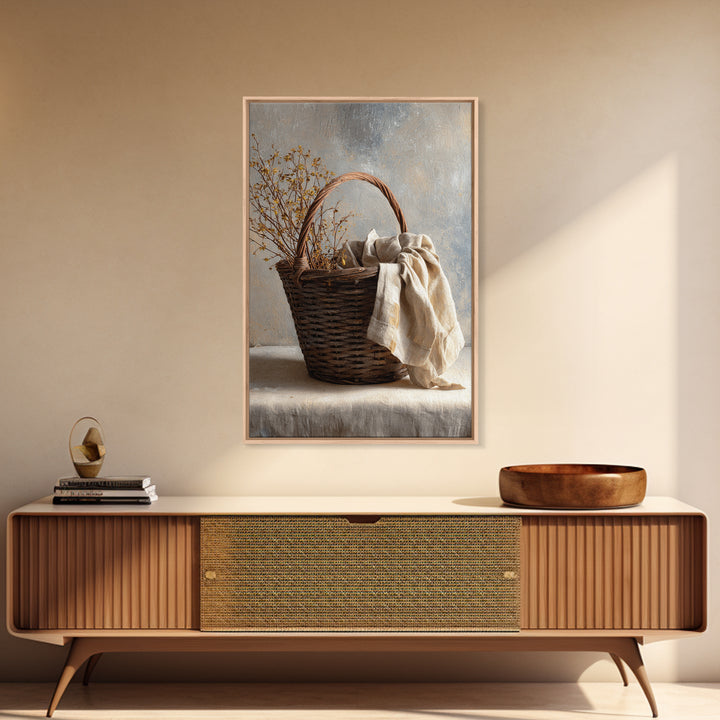 Blackberry Basket with Linen Cloth Canvas Print, Country Art, Farmhouse Decor, Abstract Art, Country, French Country, COU-2x3-77