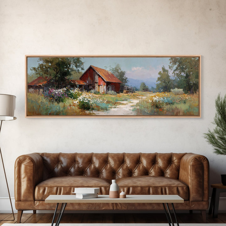 Apple Orchard with Warm Autumn Light Canvas Print, Country Art, Boho Decor, Farmhouse Decor, Abstract Art, Country, Art Prints, COU-3x1-22