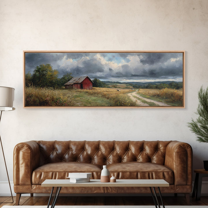 Cornfield under Dramatic Summer Clouds Canvas Print, Country Art, Printable Wall Art, Farmhouse Decor, Abstract Art, Country, COU-3x1-34