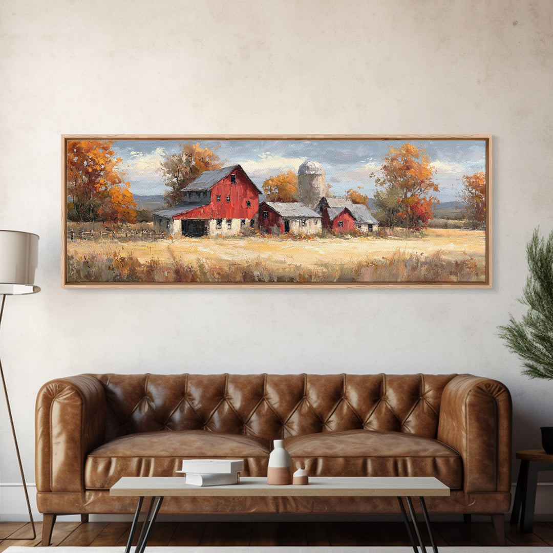 Apple Orchard with Warm Autumn Light Canvas Print, Country Art, Farmhouse Decor, Fine Art, Country, Gallery Wall Art, COU-3x1-46